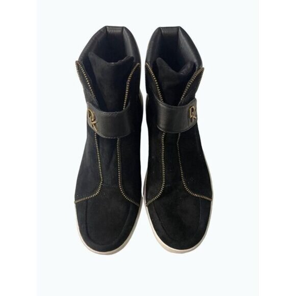 Donna Karan Black Suede LeatherāBooties Boots 7 M - Picture 3 of 8